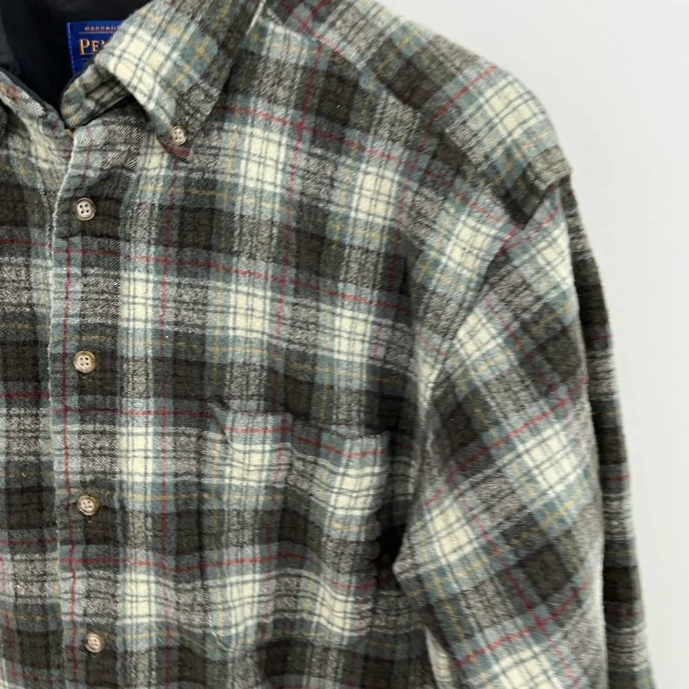 60’s Pendleton Pure Virgin 100% Wool Plaid Shirt Button Heritage Collection - Picture 2 of 8